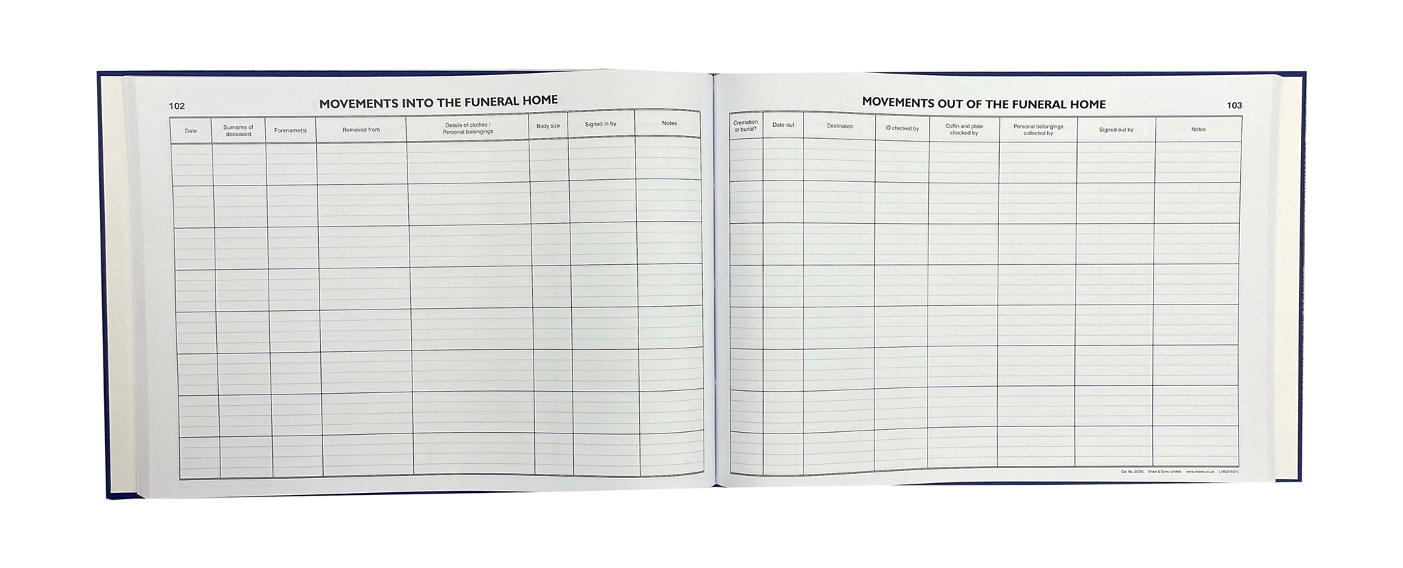 Luke Howgate & Son Ltd Funeral Supplies. Register Of Movements